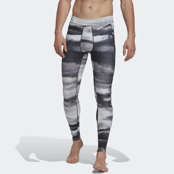 Brand New w/Tags ADIDAS All-Over Print MEN'S Yoga COMPRESSION PANTS Size M - Picture 11 of 13